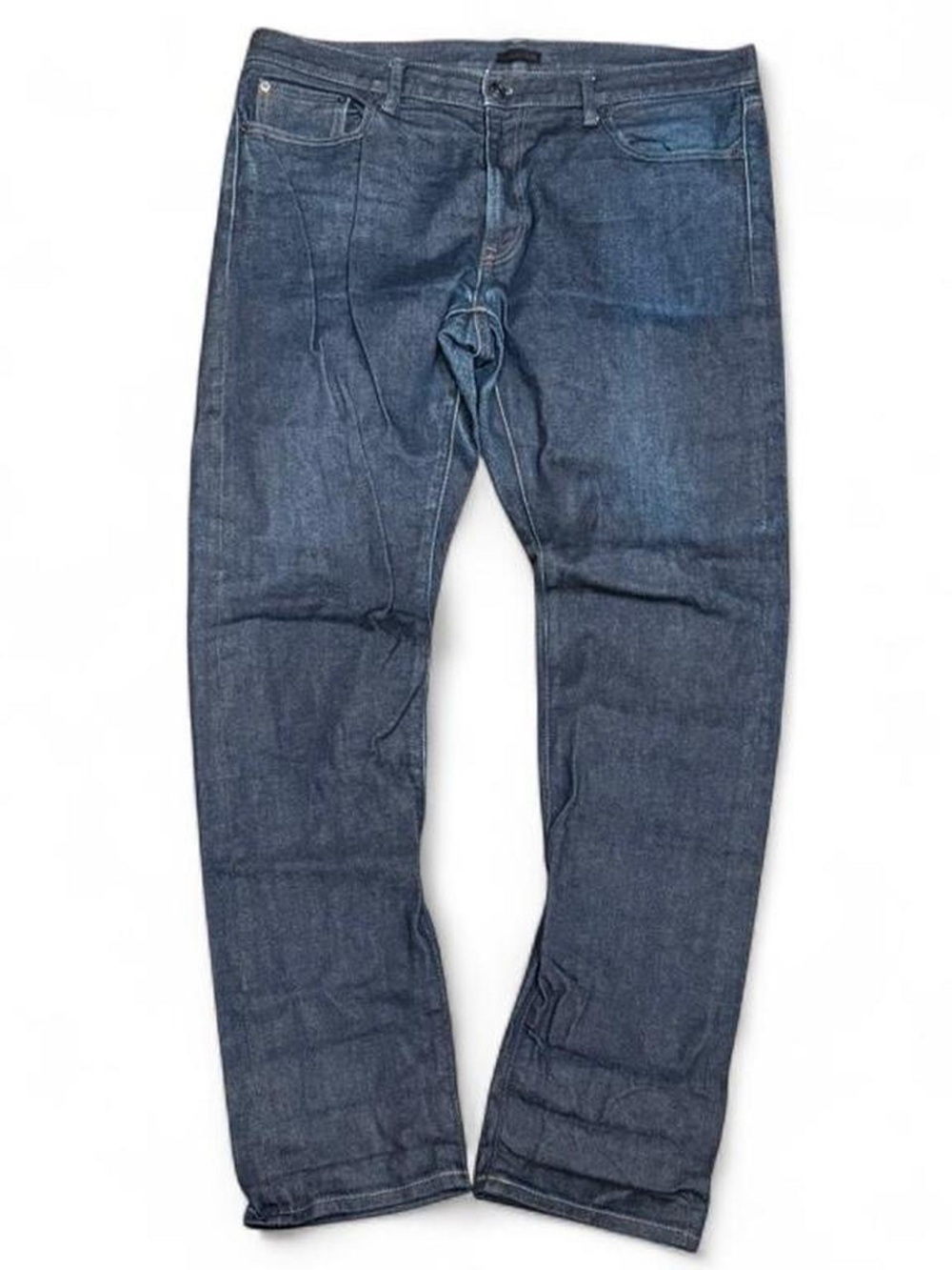 Uniqlo Selvedge Faded Navy Raw Denim Striaght Jeans